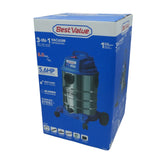 Aspiradora 3en1 - Acero Inoxidable - 5.6hp - 30Litros - Bestvalue