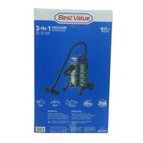 Aspiradora 3en1 - Acero Inoxidable - 5.6hp - 30Litros - Bestvalue