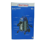 Aspiradora 3en1 - Acero Inoxidable - 5.6hp - 30Litros - Bestvalue