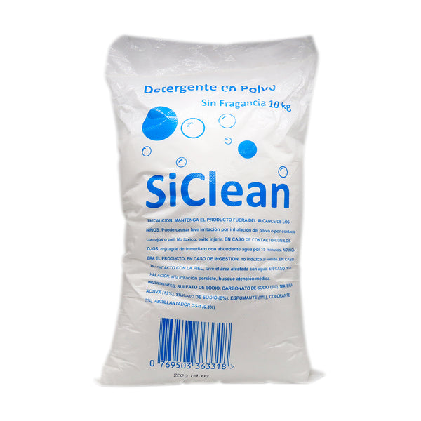 Detergente en Polvo Saco de 10 Kilos (Sin fragancia)
