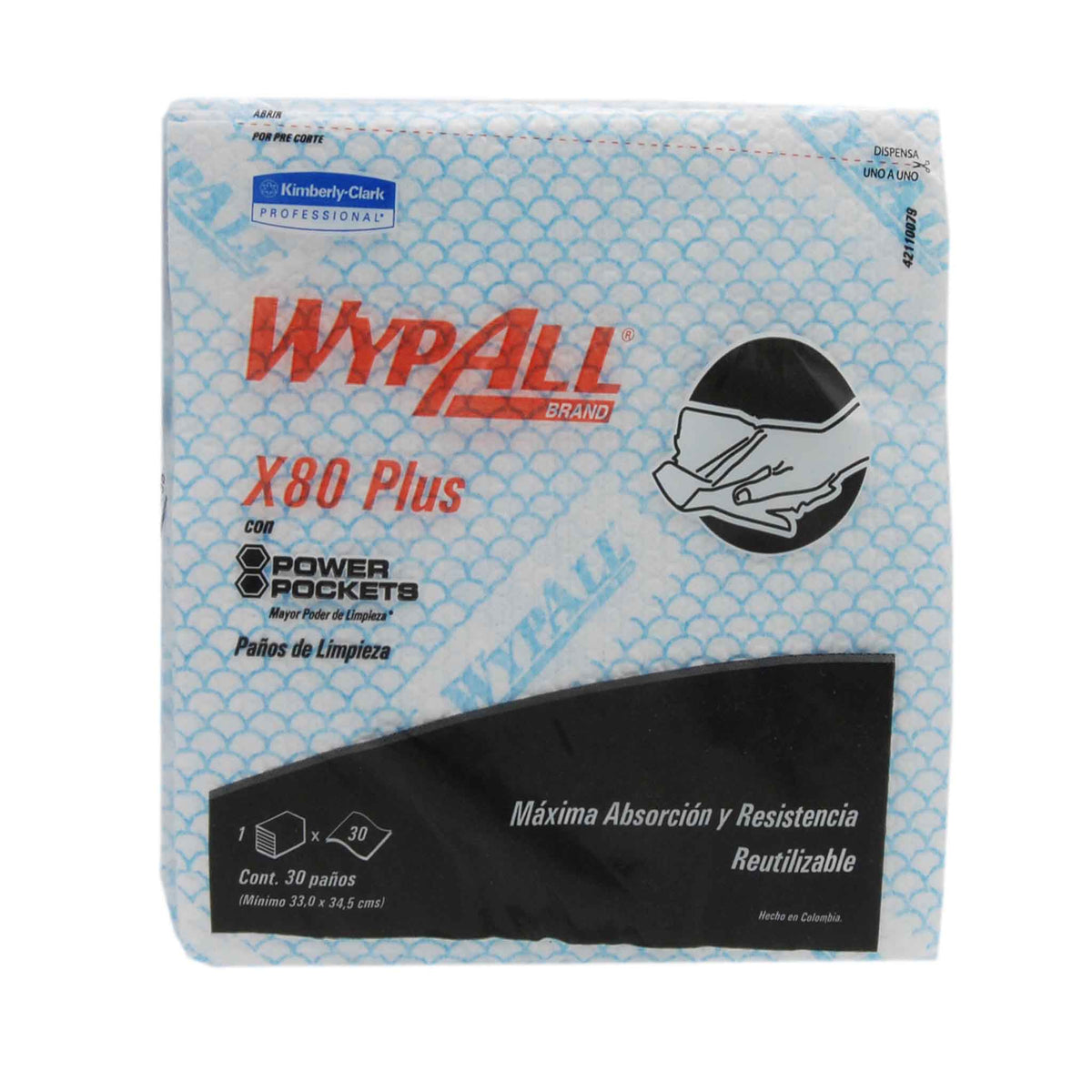 Paños de limpieza WypAll X80 Antibacterial - Master Química