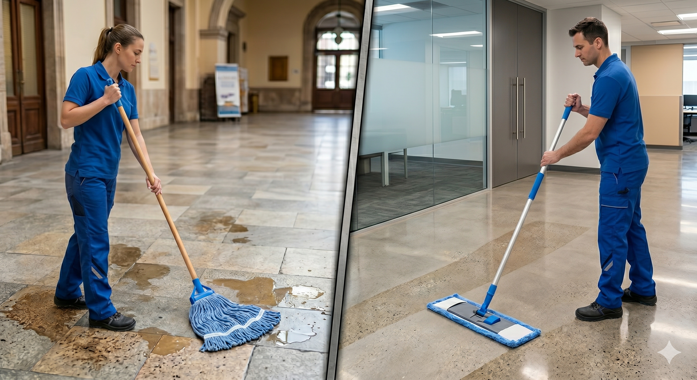 Mopa Flat vs. Lampazo Tradicional: ¿Cuál necesita tu empresa y cuándo usarlo?