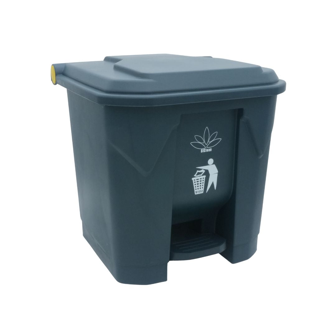 Cesto para Basura 30L-8G Gris con Tapa y Pedal Bolsa32