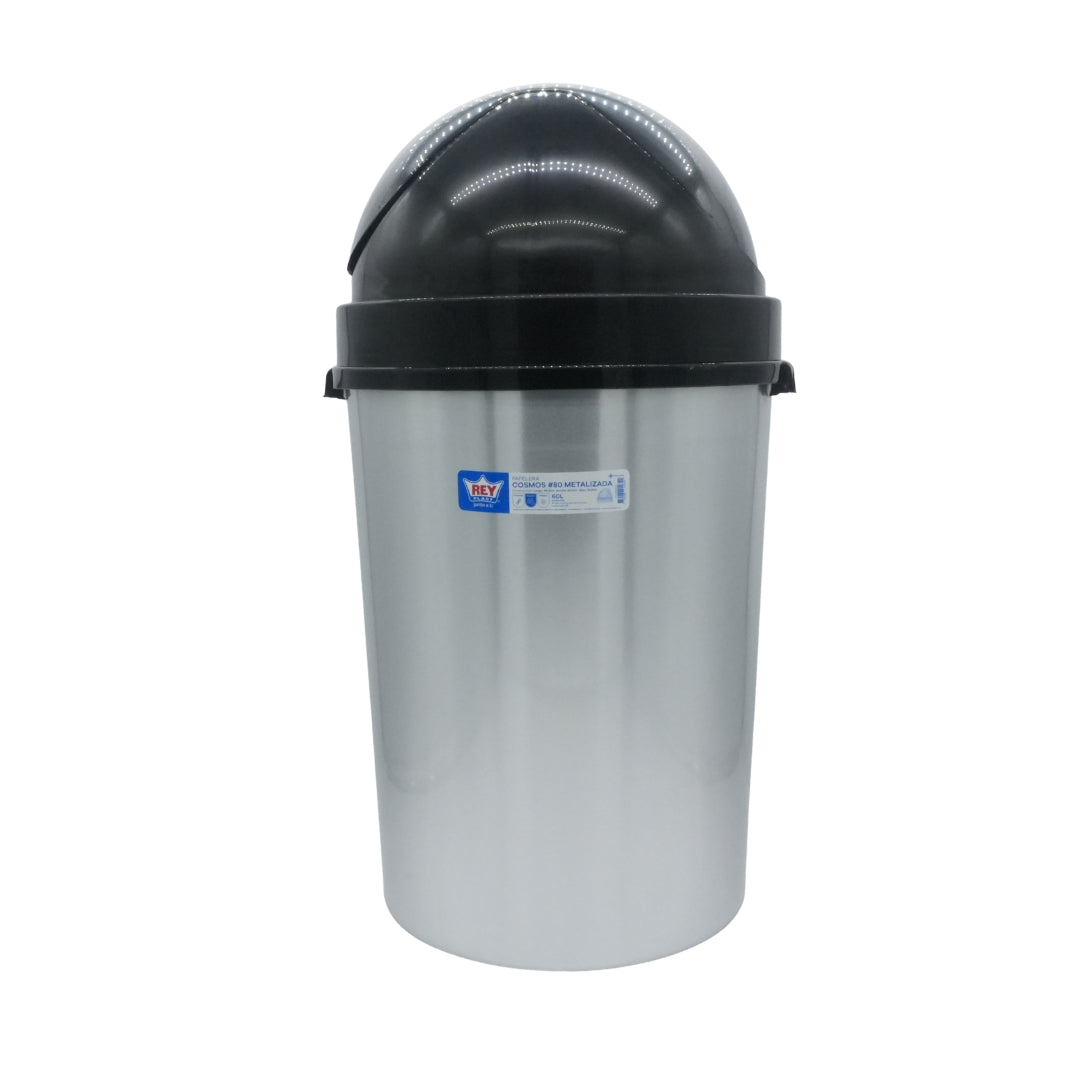 Cesto Cosmos Metalizado 60L Tapa VaiVen Bolsa32