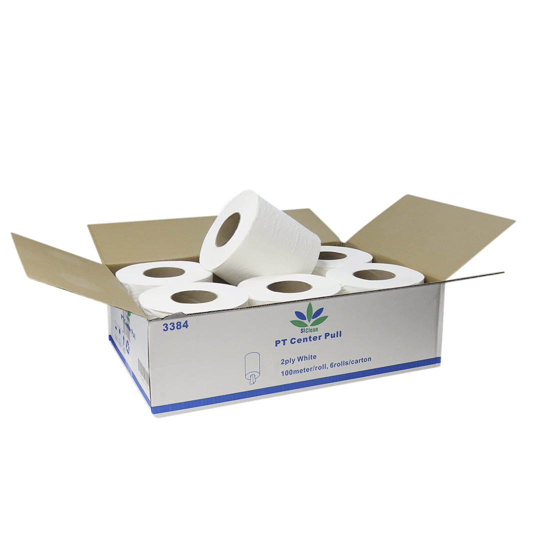 Papel Toalla Center Pull 6 Rollos x 100mts (2 pliegos) -3384-