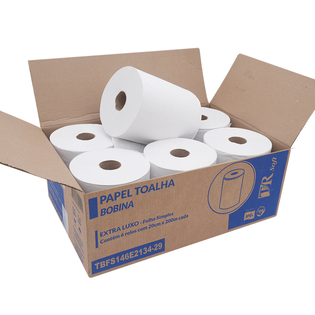 Papel Toalla 6 Rollos x 200mt (1pliego)