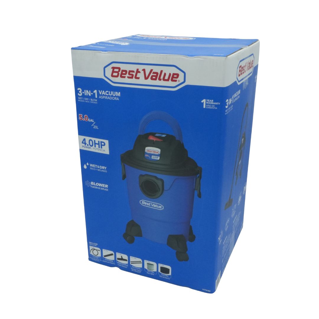 Aspiradora 3en1 - 4.0hp - 20Litros Aspira Agua y Polvo - Bestvalue