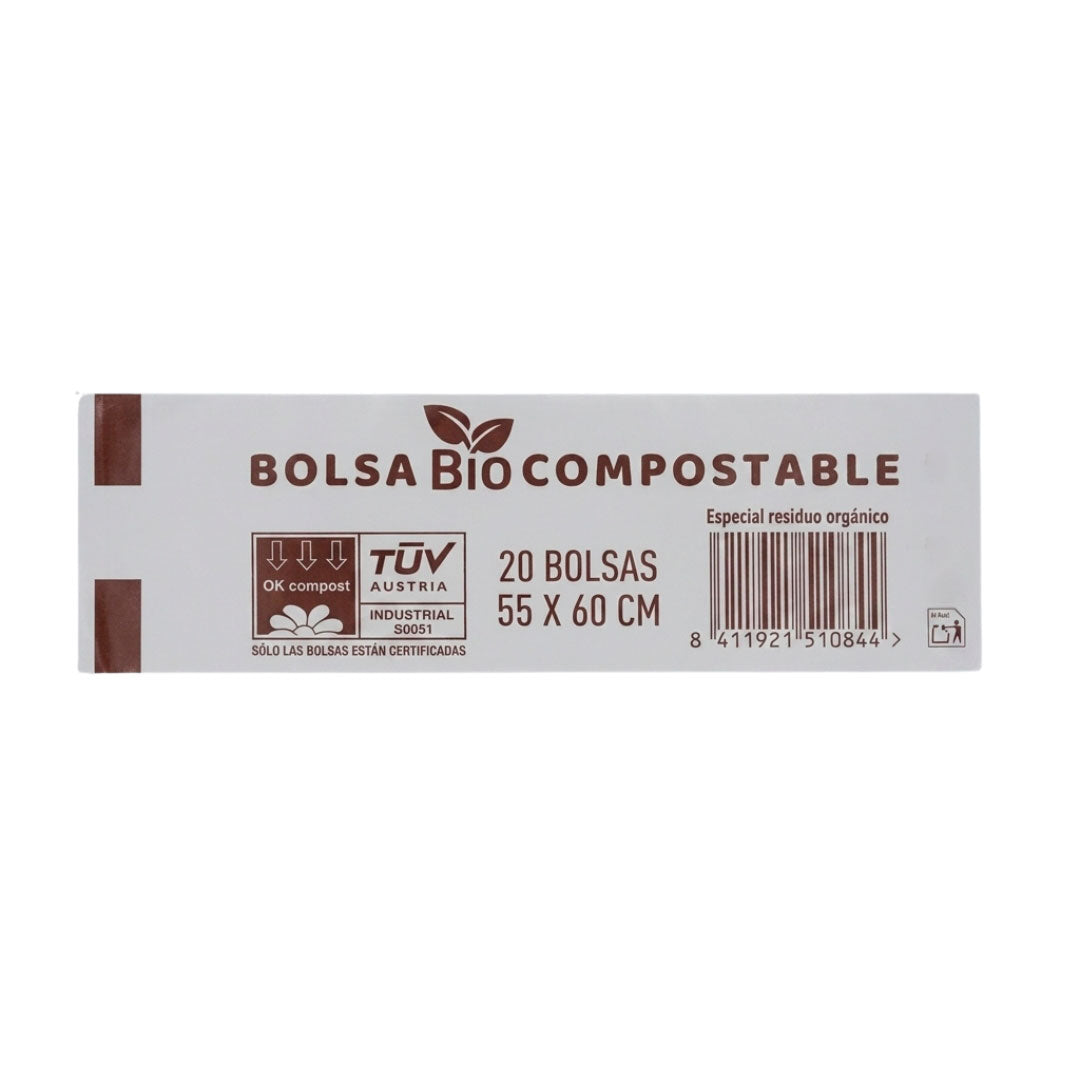 Bolsa Bio-Compostable 55x60cm (21.65 x 23.62") Rollo 20und - 7.92gls