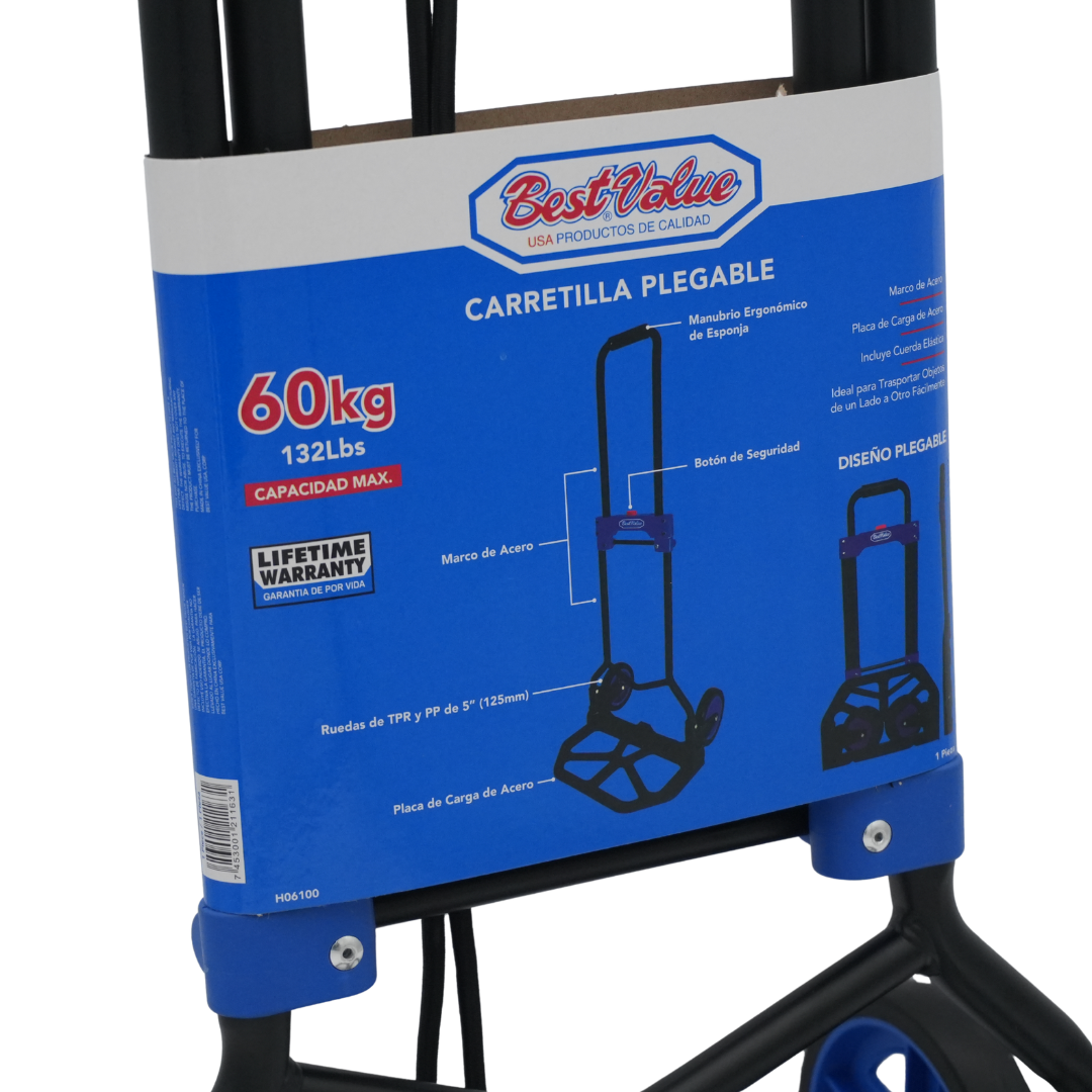 Carretilla Plegable De Acero Capacidad 60kg