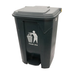 Cesto para Basura 80L-21G Gris con Tapa y Pedal Bolsa 32
