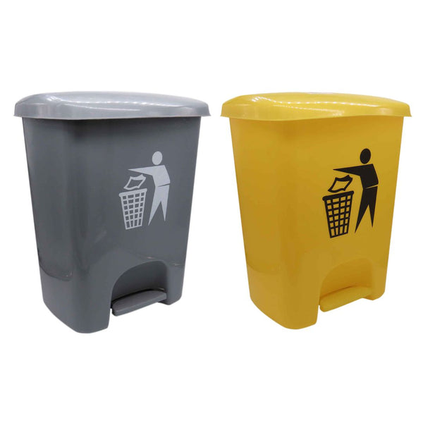 Cesto para Basura 25L con Pedal 6.6G. Amarillo y Gris Bolsa23