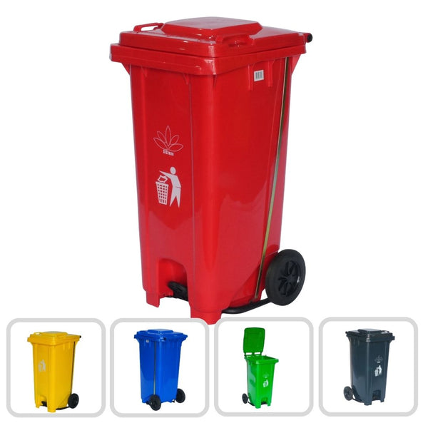 Cesto para Basura 120L 32G Reciclaje Ruedas y Tapa accionada por Pedal Bolsa38
