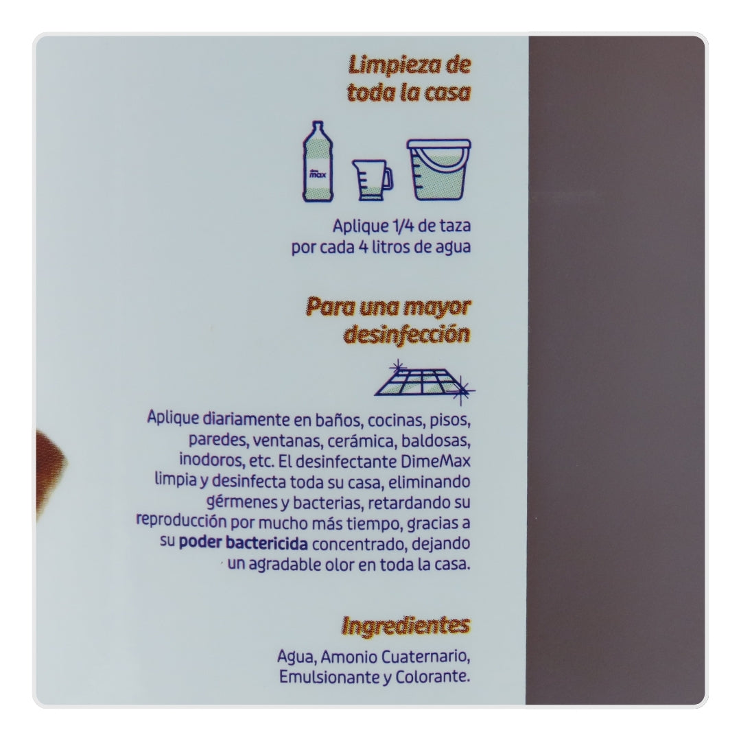 Desinfectante Antibacterial para Pisos Dimemax Elimina 99.9% de Virus y Bacterias PH Neutro Galón Varias Fragancias