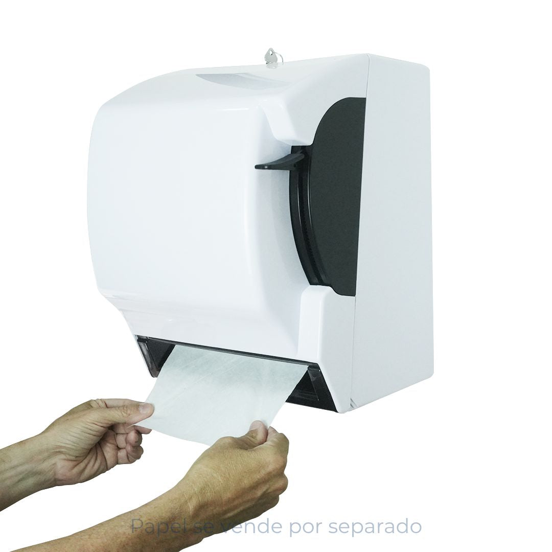 Dispensador Papel Toalla en Rollo de Palanca Plástico -393-