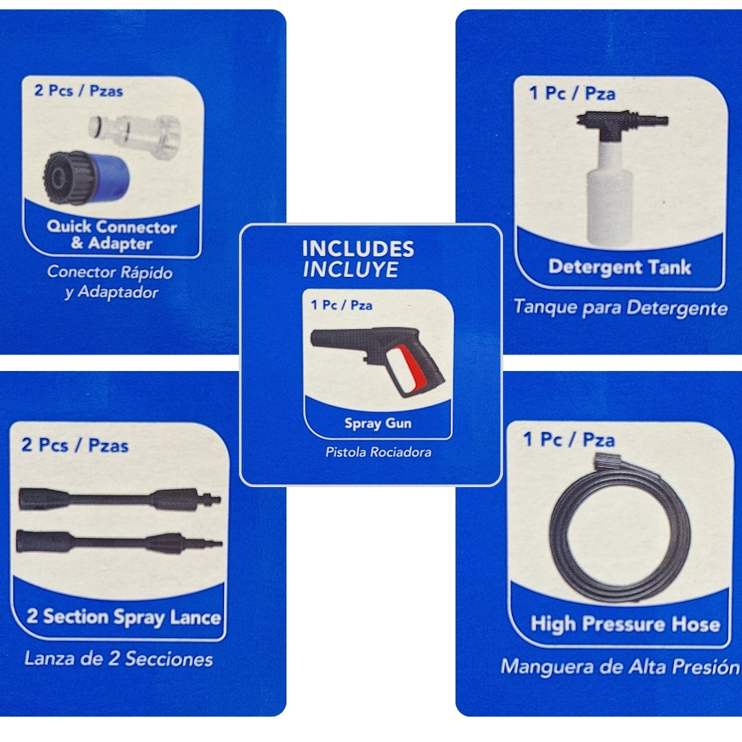 Hidrolavadora 2321psi - 1800wts de Potencia - Bestvalue