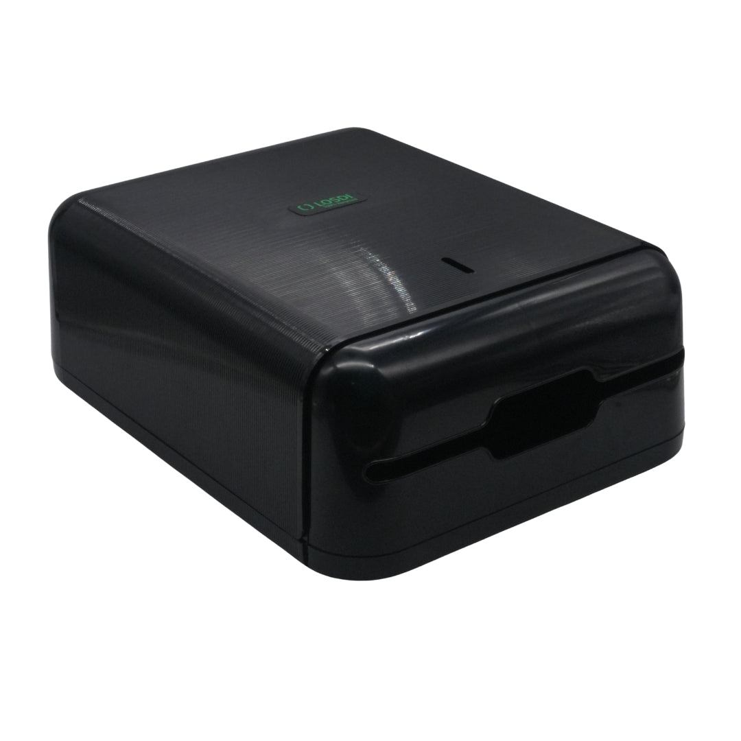 Dispensador Papel Toalla Foliado Negro - Fabricado con 100% Materia Prima Reciclada
