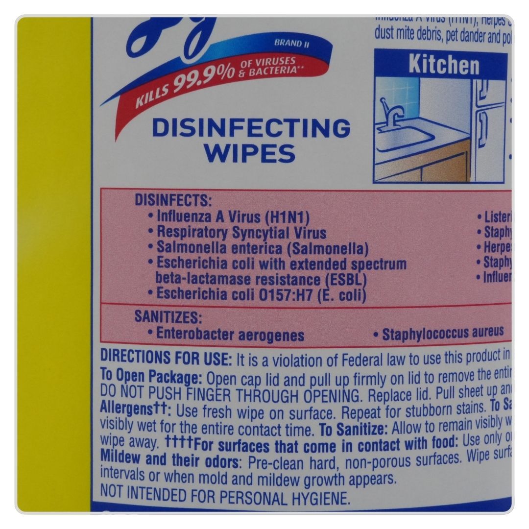 Lysol Toallas Húmedas Desinfectantes Envase de 95 Unidades