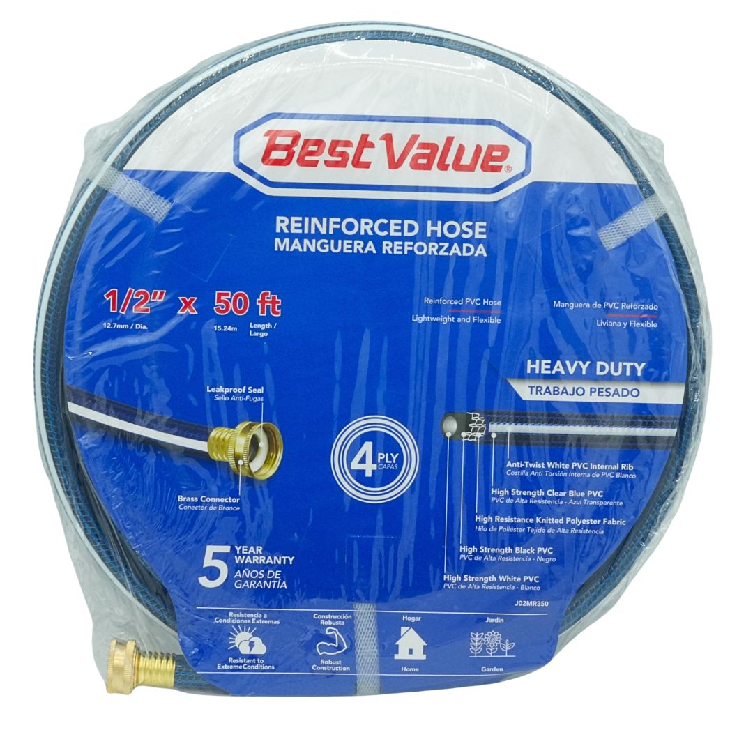Manguera Reforzada 4 Capas 1/2 x 50ft - Bestvalue