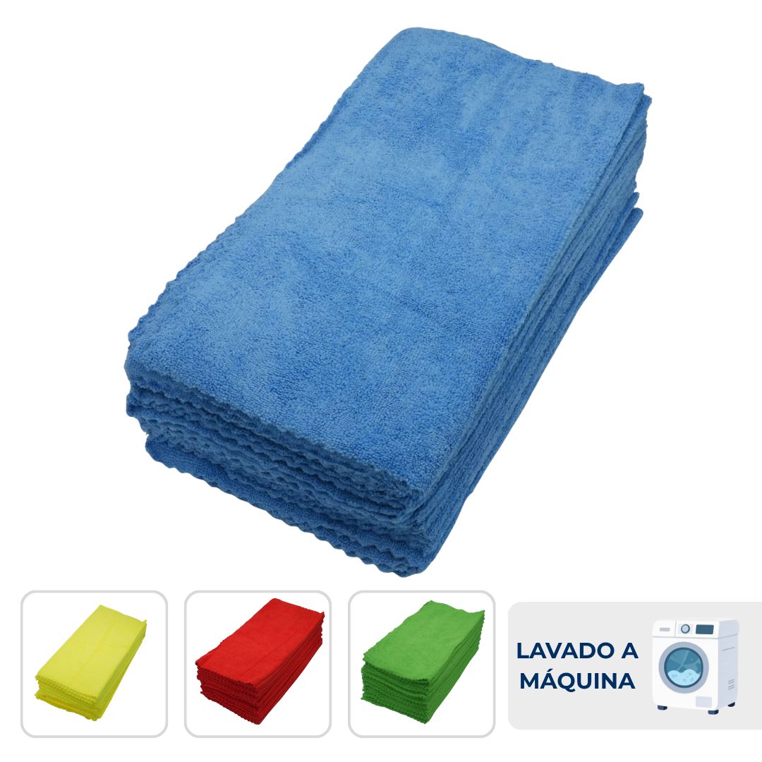 Paños de Microfibra Zigzag 40x40cm Paquete de 25 Unidades - 4 Colores