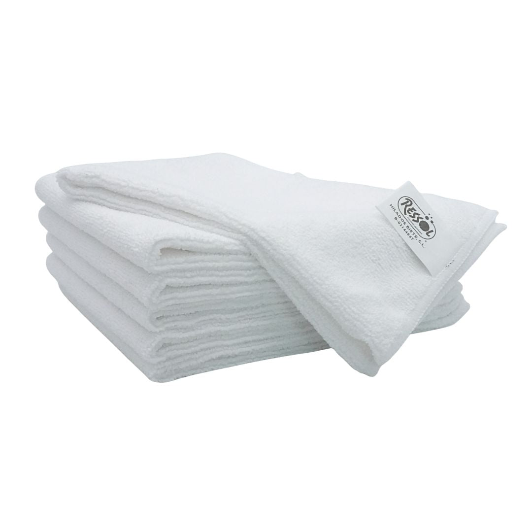 Paño de Microfibra Blanco 40x30cm Paquete 6und
