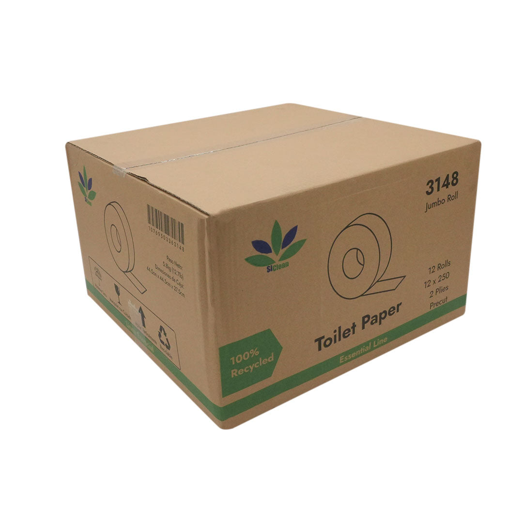 Papel Higiénico Jumbo 12 Rollos x 250 (2 pliegos) (Línea Esencial) -3148-