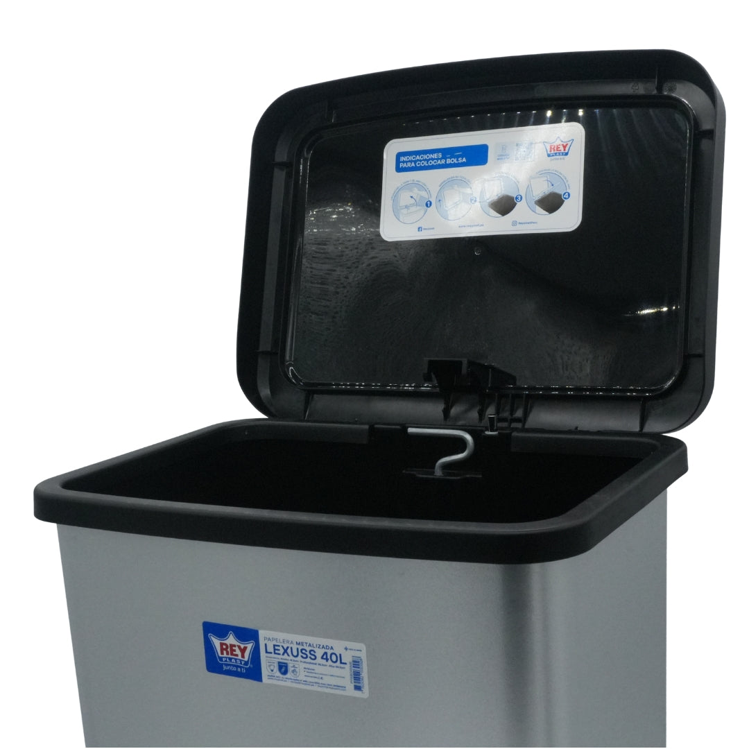 Cesto Lexus Metalizado 55L Pedal Bolsa32