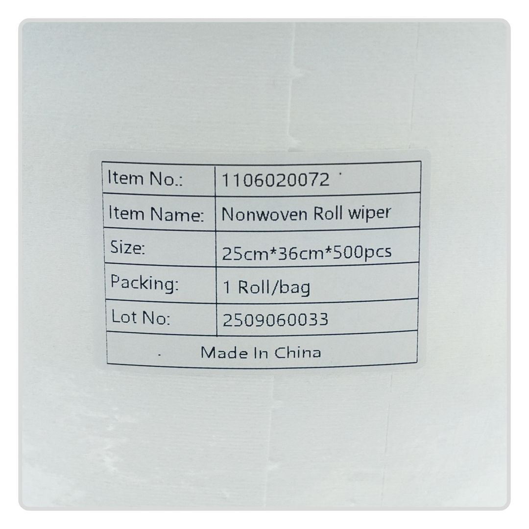 Wipes de Limpieza Rollo De 500 Hojas 25cm x 36cm Blanco