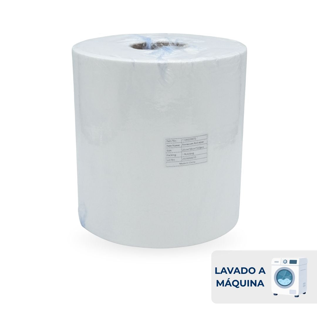 Wipes de Limpieza Rollo De 500 Hojas 25cm x 36cm Blanco