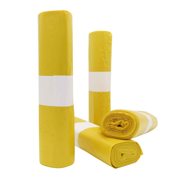 Bolsa amarilla de plástico PELD en rollo com cierre fácil para