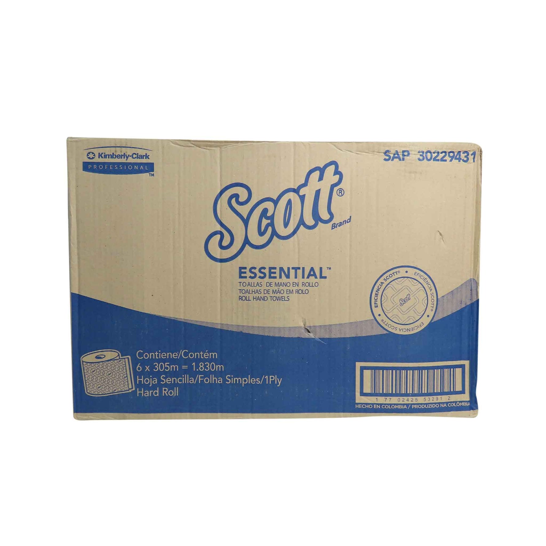 Papel Toalla Scott 6 Rollos x 304mt (1pliego) -K9431-