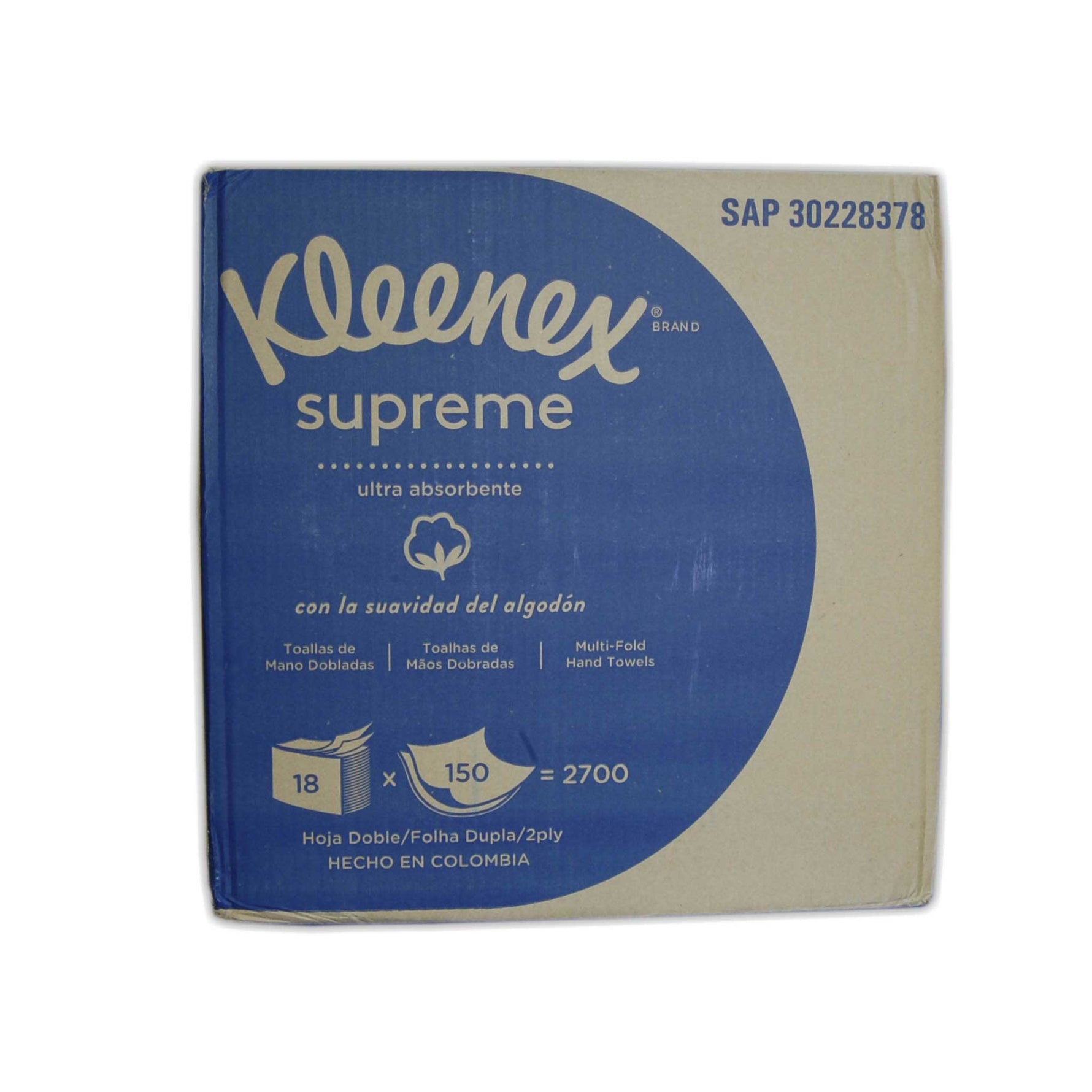 Papel Toalla Foliado Kleenex 18 Pqts x 150 Hojas (2700 hojas) (2pliegos) -K8378-